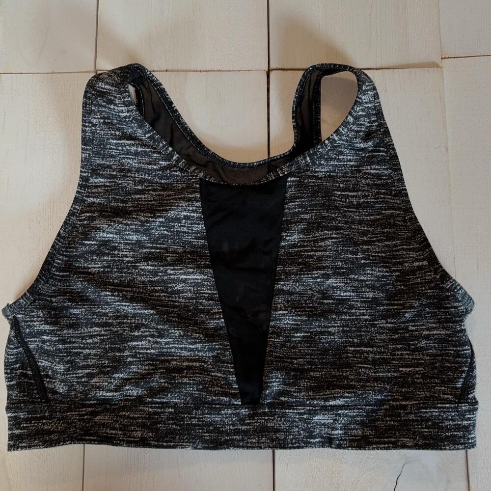 Victoria's Secret Sport Bra Womens Medium Gray Racerback Mesh VSX Athletic